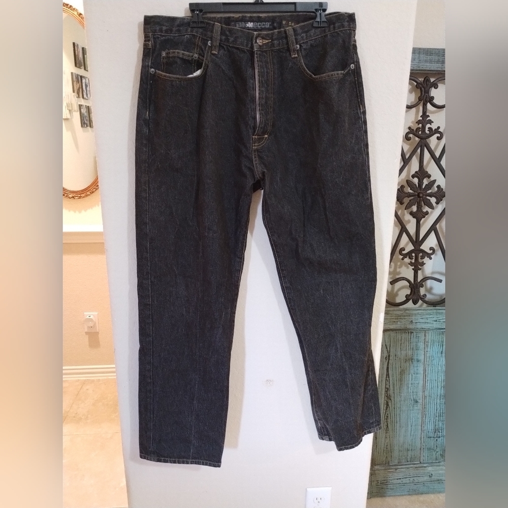 Mecca USA Men's 36x32 Jeans Loose Baggy Hip Hop Black Out Denim